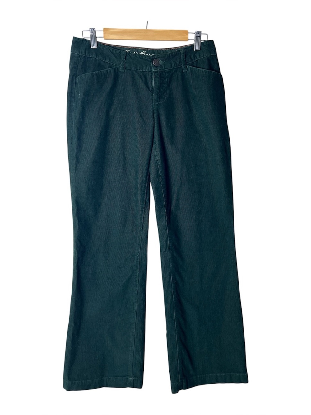 Eddie Bauer Women’s Petite Slightly Curvy Corduroy Trouser Size 4P Dk Grn
